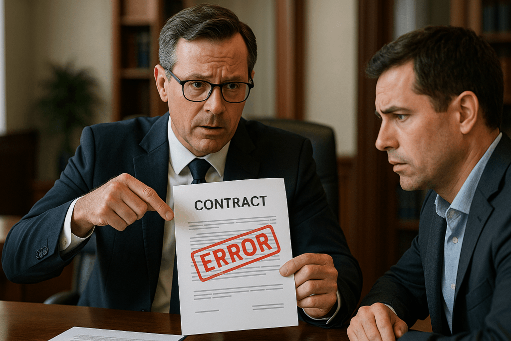 Avocat tenant un contrat