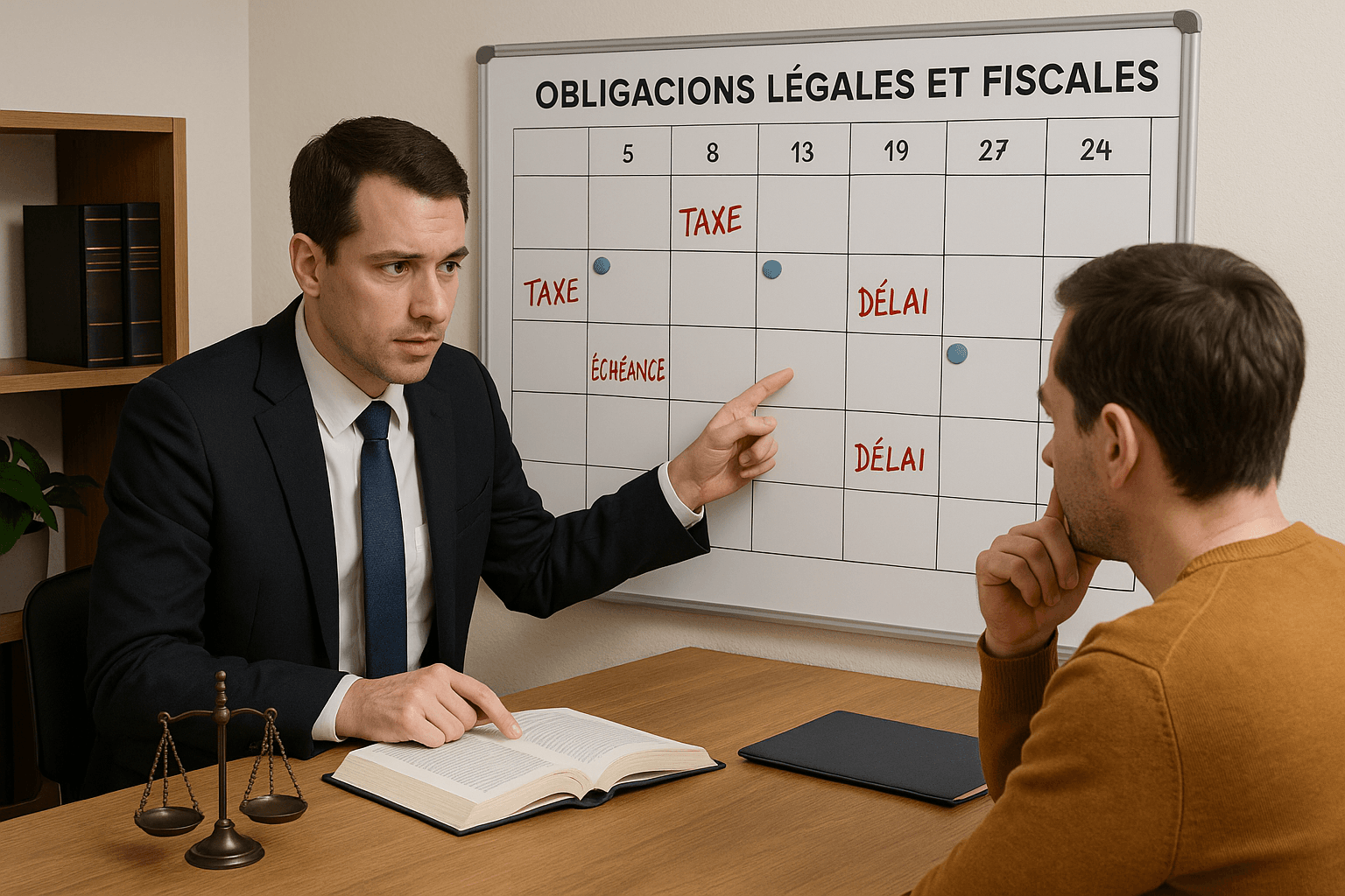 avocat pointant tableau