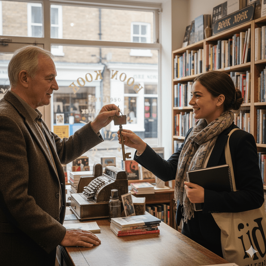 Un homme remet des clés à une femme